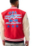 Jordan Craig Wool Bomber Jacket (Red)