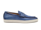 Carrucci Burnished Loafer Sneaker (Blue)