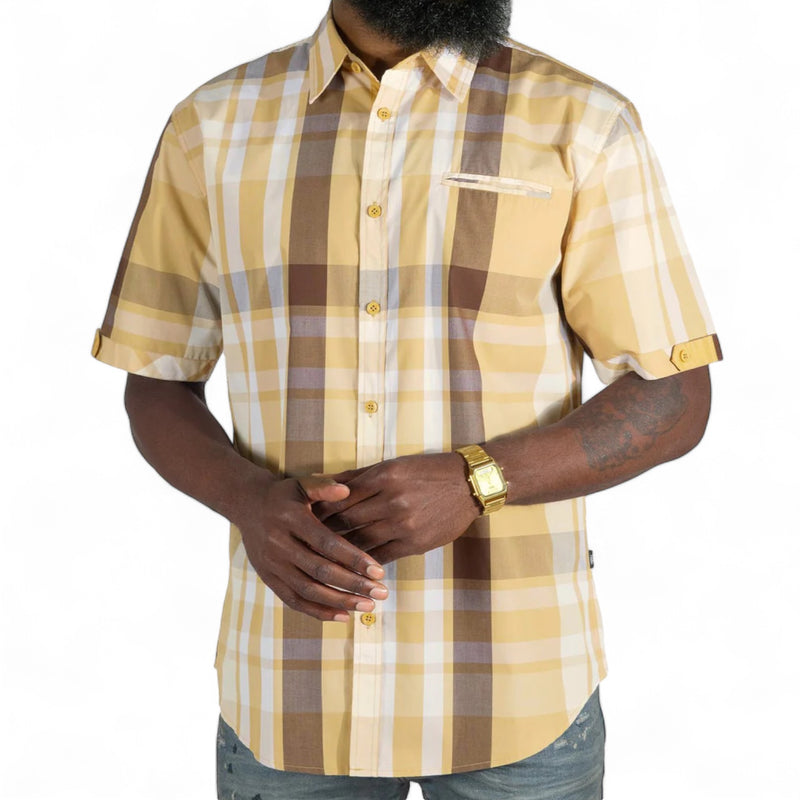 Veno Plaid Shirt (Khaki/Brown) 846