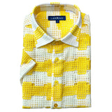 Lanzino "Woven" Short Sleeve Shirt (Yellow) 076