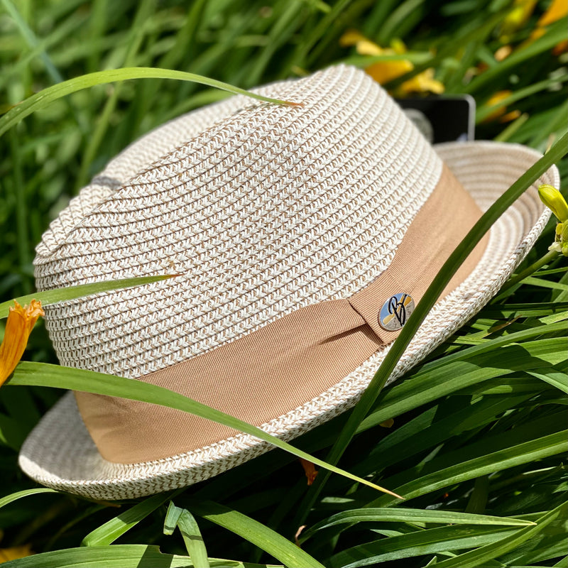 Bentley "Dominic" Stingy Brim Hat (Ivory/Golden)