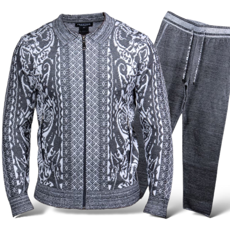 Prestige "Vespar" Knit Jogger Set (Charcoal)