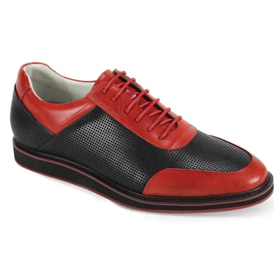 Giovanni Leather Soft Bottom Shoe (Black/Red) Lorenzo