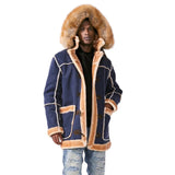 Jordan Craig Shearling Coat (Navy2)