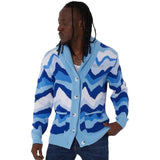 Brooks Shawl Cardigan (Blue/White) OIM