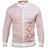 Prestige "Contra" Zip up + Side Pocket Sweater (White/Gold) 525