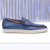 Carrucci Burnished Loafer Sneaker (Blue)