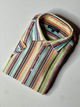 Lanzino "Woven" Short Sleeve Shirt (Multi) 100