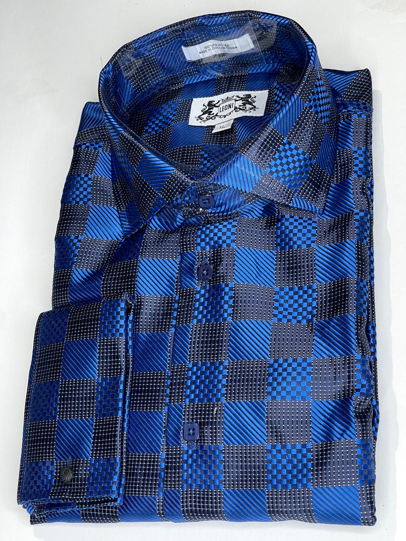 Leoni l/s Button Up (Royal/Black)