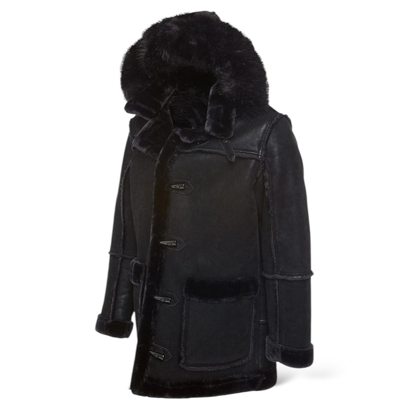 Jordan Craig Shearling Coat (Jet Black)