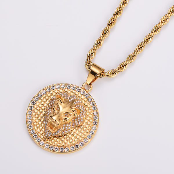 KALIKO "Lion Stone" Rope Chain + Pendant (Gold) 042