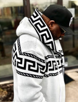 OIM "King" Cardigan 3/4 Length Sweater Jacket (White)