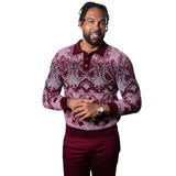 Prestige "Chenille" Polo Sweater (Wine) 511