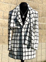 Lanzino "Lexington" Peacoat + Scarf (Black/White)