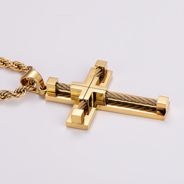 KALIKO "Rope Cross" Rope Chain + Pendant (Gold) 088