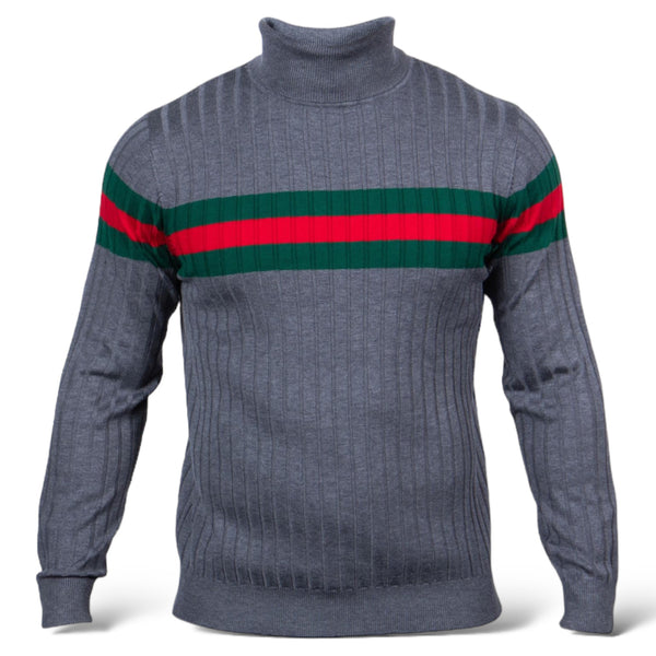 Prestige Designer "Southshore" Turtleneck (Gray/Red/Green)