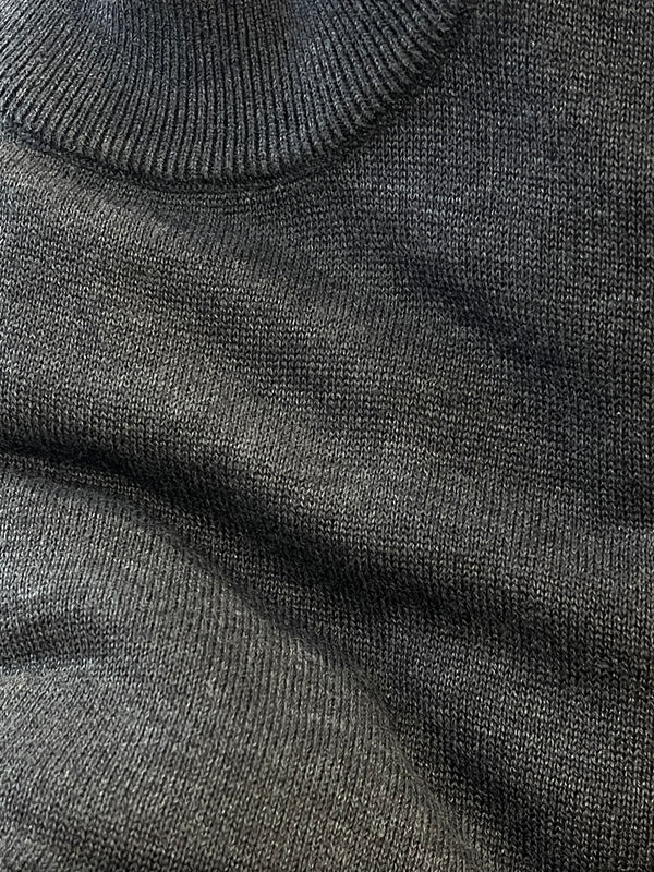 Inserch Cotton Blend Mock Sweater (Charcoal Gray)