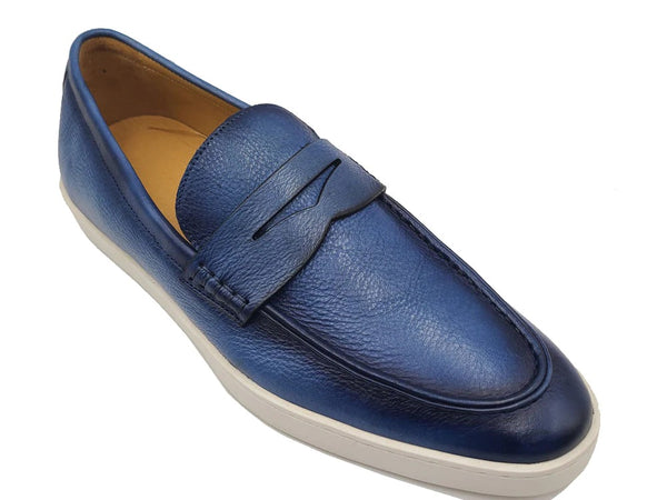 Carrucci Burnished Loafer Sneaker (Blue)