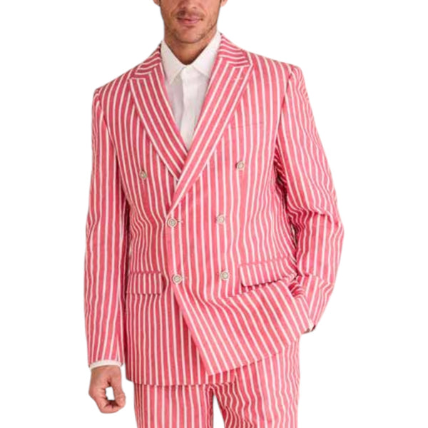 Inserch DB Wide Seersucker Suit (Red)