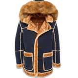 Jordan Craig Shearling Coat (Navy2)