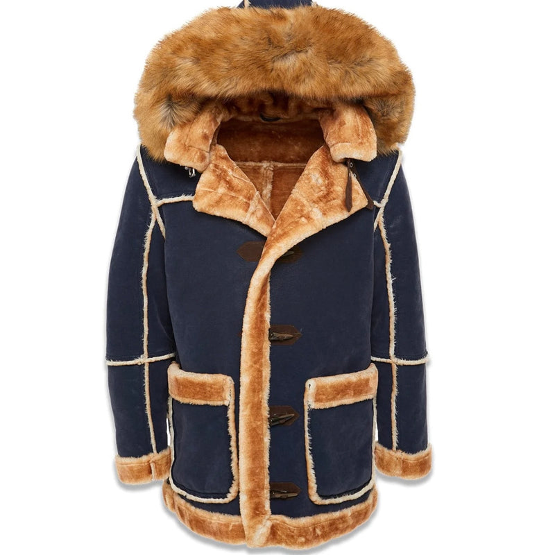 Jordan Craig Shearling Coat (Navy2)