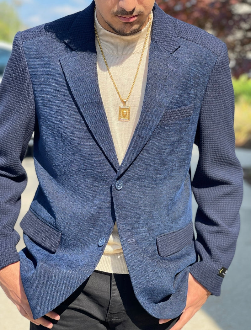 Zacchi "Dapper" Knit Blazer (Navy)