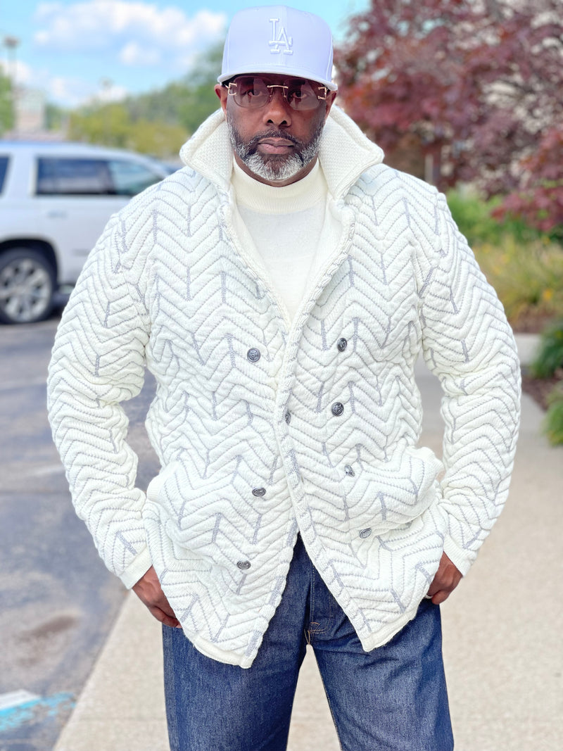 LCR DB Cardigan (White/Gray)