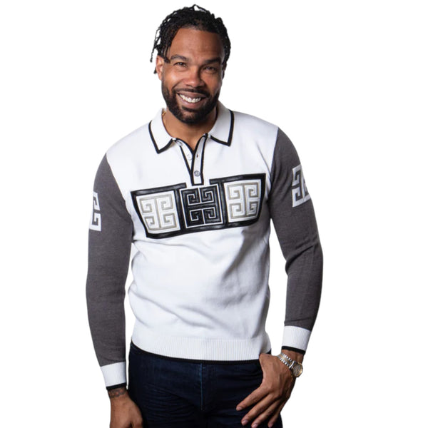 Prestige "Darko" Polo Sweater (White) 550