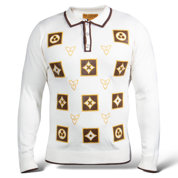 Prestige "Lankin" Polo Sweater (White) 569