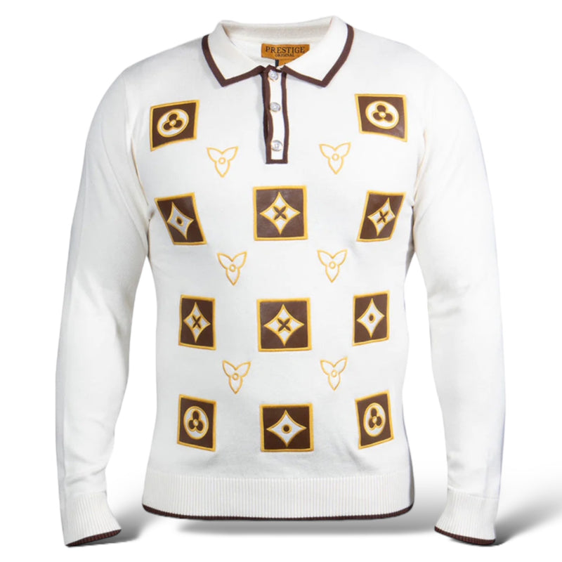 Prestige "Lankin" Polo Sweater (White) 569