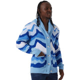 Brooks Shawl Cardigan (Blue/White) OIM