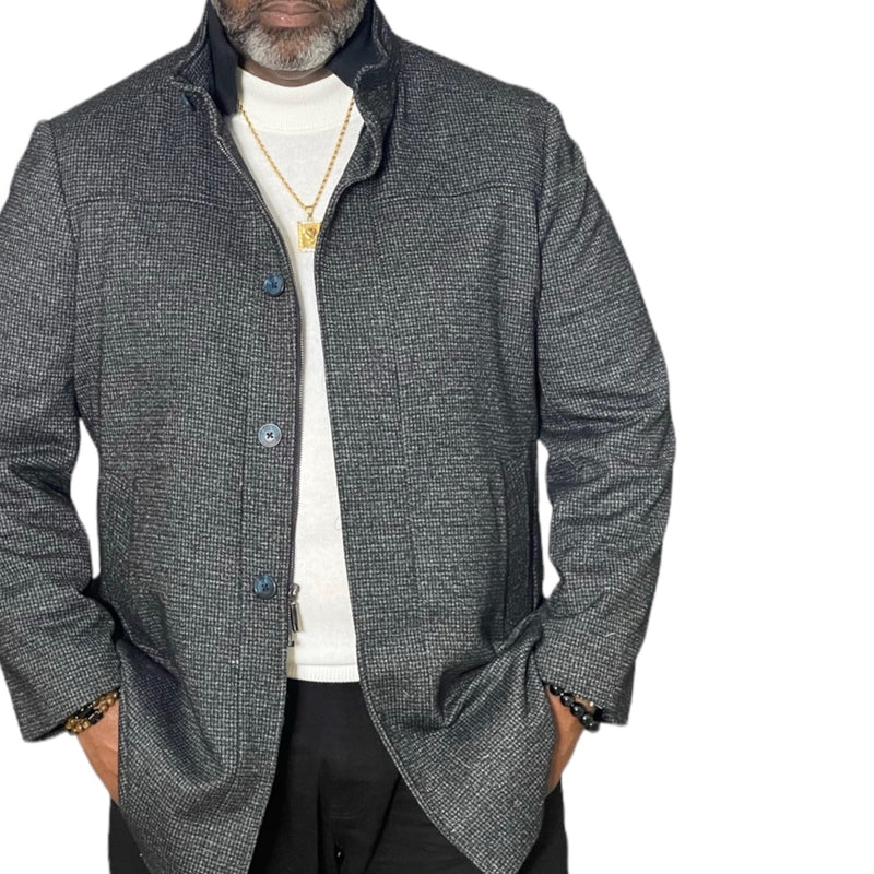 Enzo "Manhattan" Car Coat (Charcoal)