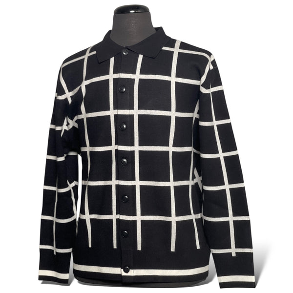 Lanzino Button up Sweater (Black/White)