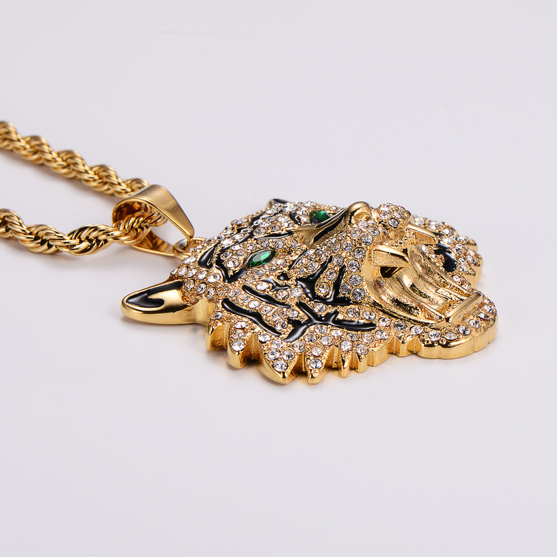 KALIKO "Tiger Eye" Rope Chain + Pendant (Gold) 033