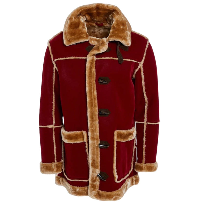 Jordan Craig Shearling Coat (Burgundy)i