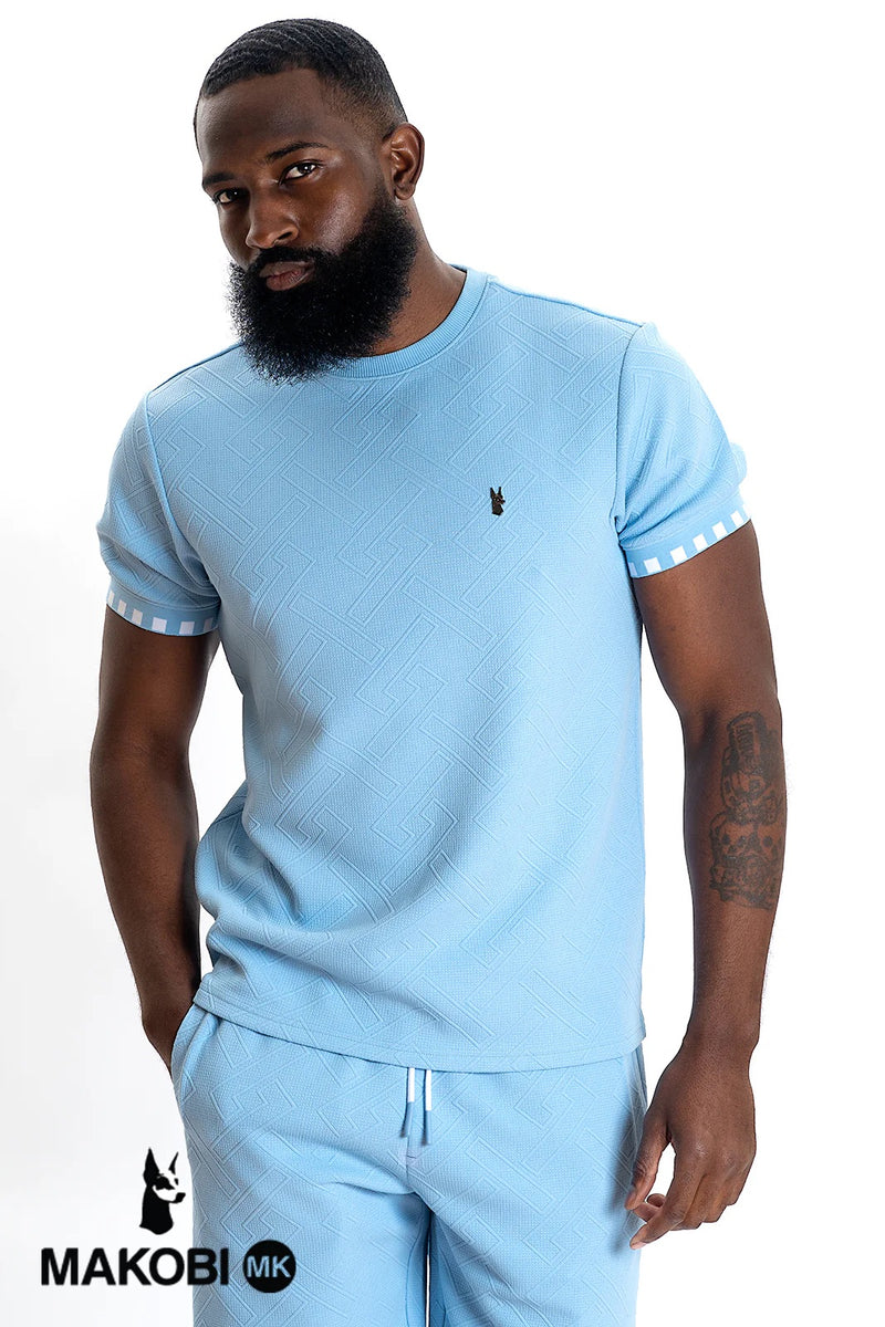 Makobi "Embossed" Crew Neck (Blue) 363