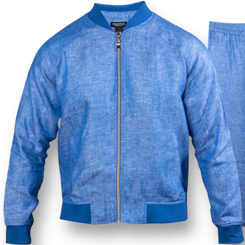 Prestige Linen Bomber Jogger Set (Blue) 130