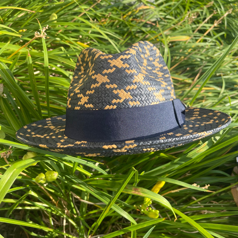 Bruno Straw Hat "Tuscany" (Navy/Tan)