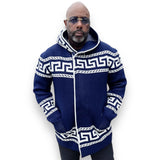 OIM "King" Cardigan 3/4 Length Sweater Jacket (Navy)