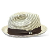 Bentley "Dominic" Stingy Brim Hat (Cream/Chocolate)