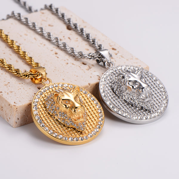 KALIKO "Lion Stone" Rope Chain + Pendant (Silver) 042