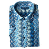 Lanzino "Woven" Short Sleeve Shirt (Sky) 102