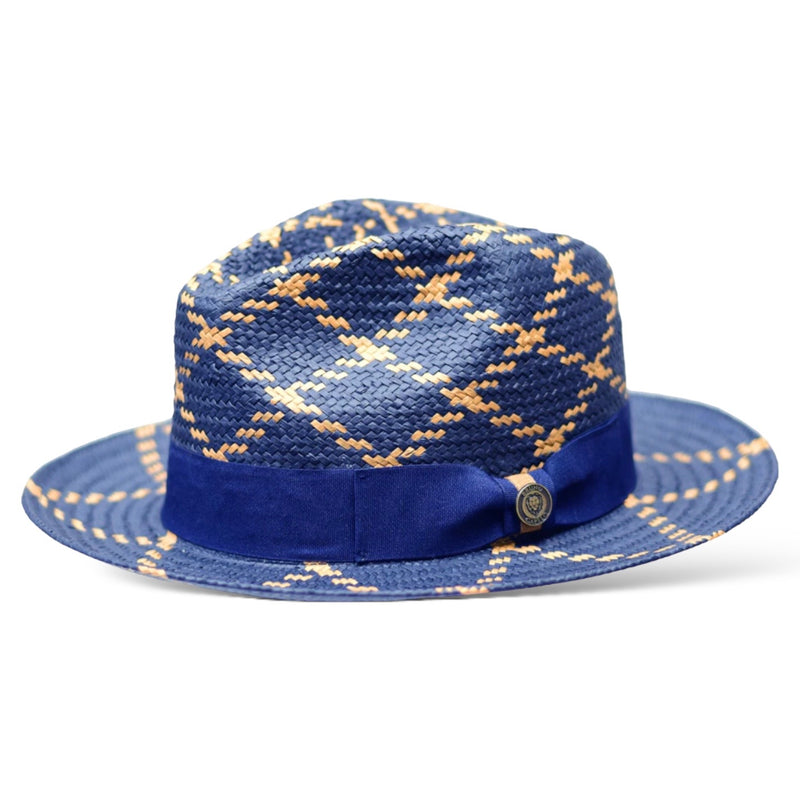 Bruno Straw Hat "Tuscany" (Navy/Tan)