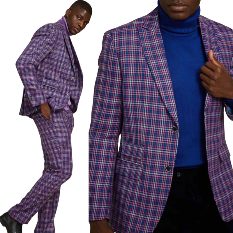 Inserch purple houndstooth blazer (Purple Multi) 126