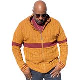 Prestige Full Zip "Downtown" Sweater (Gold/Burgundy) 482