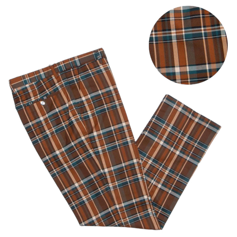 Prestige Plaid Pant (Brick/Teal) Brick-3