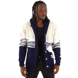 OIM Brooks Shawl Cardigan (Navy/Cream/White)