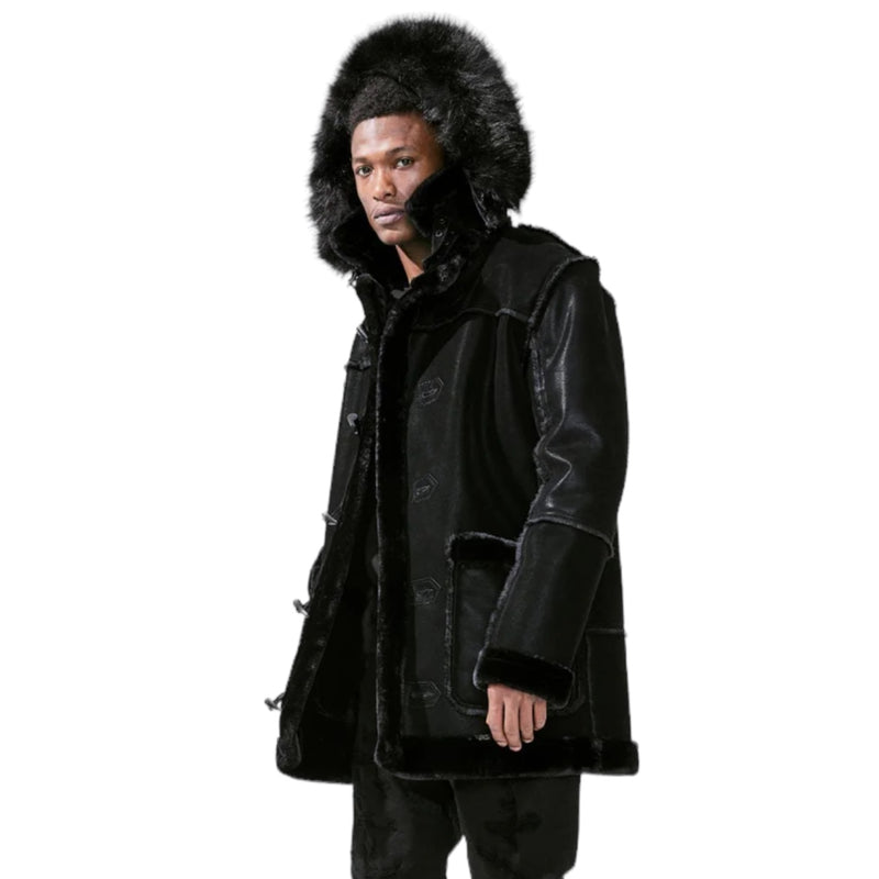 Jordan Craig Shearling Coat (Jet Black)