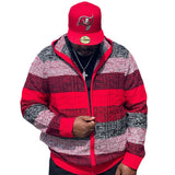 Prestige Full Zip "Uptown" Sweater (Red/Black/Grey) 420