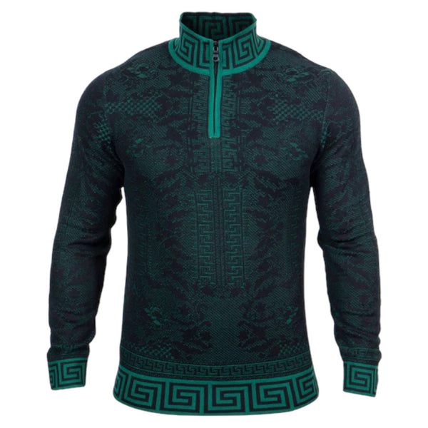 Prestige Quarter Zip "Dublin" Sweater (Green/Black) 443